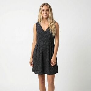 Mads Norgaard Polka Dot Dress 38 Small Black White V-Neck Mini Scandi Pocket
